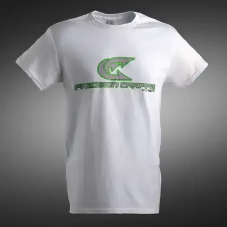 Green/White Precision Crappie Logo Short Sleeve T-Shirt