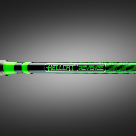 Green Hellcat Revenge Rod Series by Catch The Fever, heavy-power freshwater fishing rod engineered for large predators including catfish, musky, pike, striped bass, hybrid bass, and Murray cod-class fisheries.