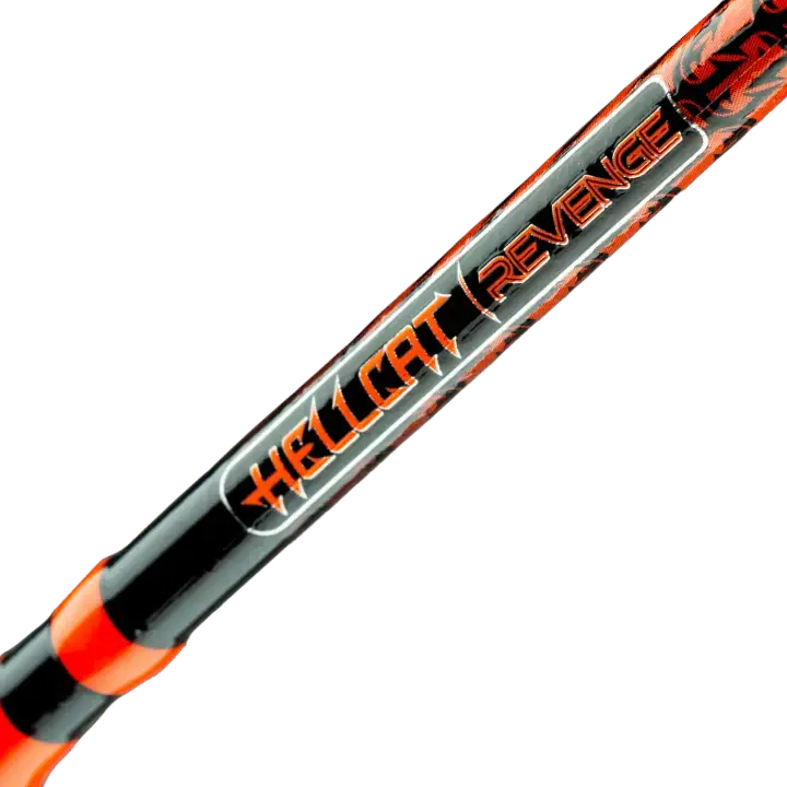 Orange Hellcat Revenge® fishing rod shown as a single product image highlighting the rod’s design and color variant.