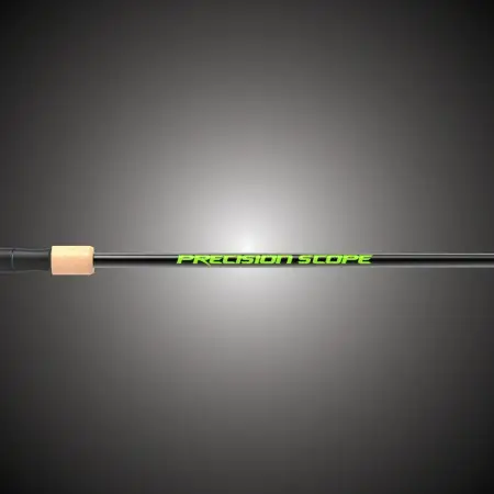 Close-up view of the Precision Scope™ Livescope fishing rod logo and blank design.