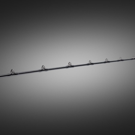 Hellcat Revenge Blackout Edition rod upper blank with full guide train displayed against a dark gradient background.